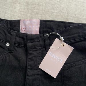 Revice black denim star flare jeans